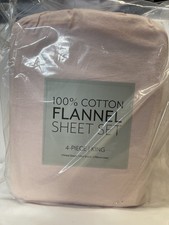Home Collection Premium 4 Piece Ultra Soft Flannel Bed Sheet Set, King New