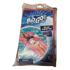 H2OGO Deluxe Comfort Mat Inflatable Pool Float Built-In Pillow NIP