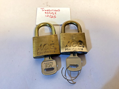 #ad #ad 2 vintage ACE hardware brass padlocks with keys $7.99