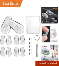 Soft Silicone Eyeglass Nose Pads - 5 Pairs with Air Chamber Design for Comfort