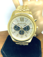 Michael Kors Men's Watch MK8494 Quartz Chronograph Gemmed Gold Stainless Steel