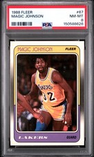 1988 FLEER #67 MAGIC JOHNSON PSA 8