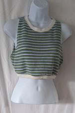 Crop Top Zara Eur M Multicoloured Short Striped Scoop Neck Sleeveless Polyester