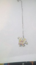 SpongeBob SquarePants Pendant Charm Necklace Enamel Metal Kids Yellow Silver