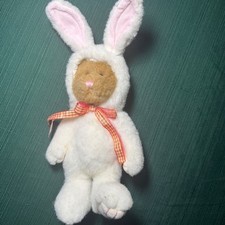 Boyds by Enesco Plush Teddy Bear in White Bunny Costume Easter 2011 Gingham Bow