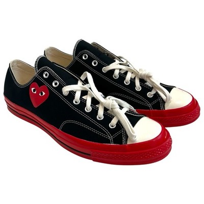 Converse x Play Comme Des Garcons Chuck 70 Low Top Mens 16 Black Red A01795C EUC