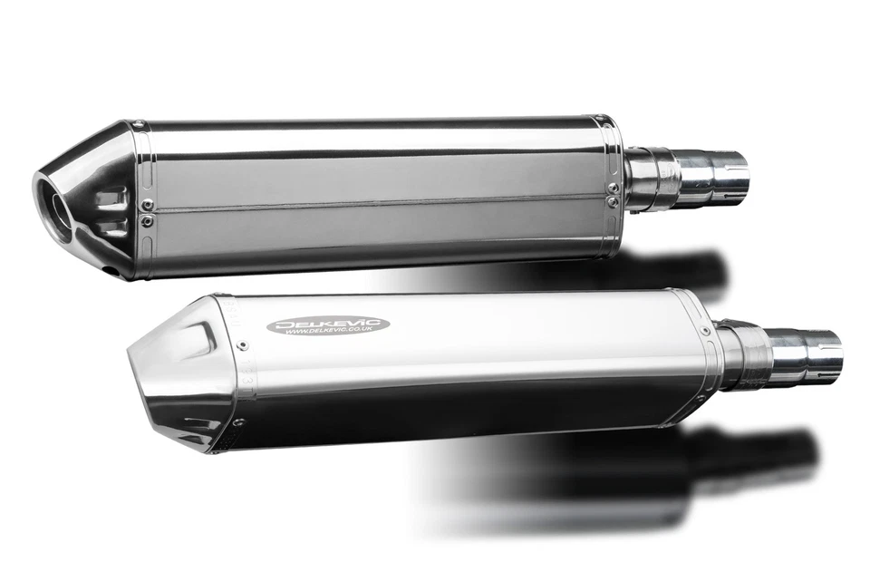 Kit silenciador escape acero inoxidable triovalado Kawasaki EN500C 500 Vulcan 1996-2009 17" Foto 2 de 4