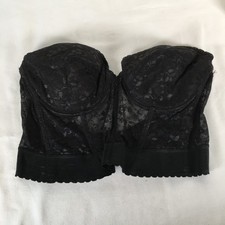 Vintage Fredrick's of Hollywood Black Lace Boned Bustier Corset 40D