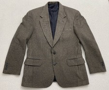 vintage robert stock Wool Blazer Brown Blue Houndstooth 42 Regular Preppy