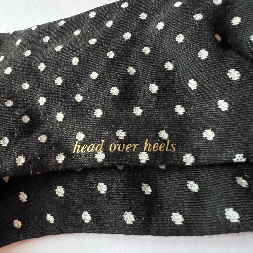 KATE SPADE HEAD OVER HEELS LUNARES CALCETINES NEGROS BLANCOS LUNARES OS NUEVOS SIN ETIQUETAS Foto 2 de 4
