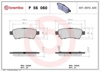 Brembo Bremsbelagsatz, Scheibenbremse P 56 060 FüR Nissan