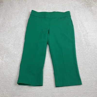 Christopher Banks Pants Womens (30x18) Green Signature Slimming Capri  Preppy