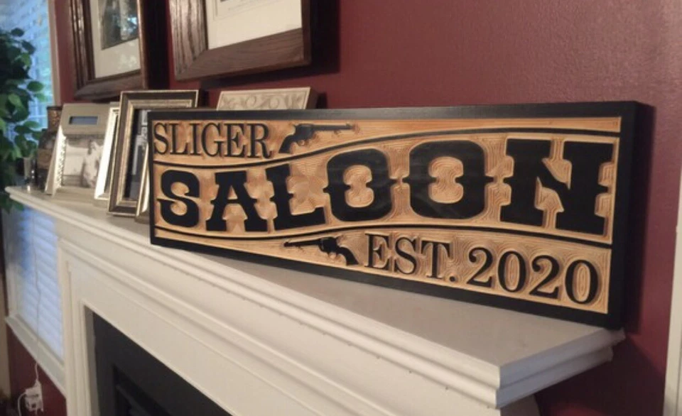 Personalized Old West Saloon House Sign Rustic Bar Sign Fathers Day Gift - Image 4 of 4