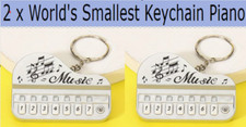 2 Pieces - World's Smallest Electric Piano Keychain with Sound and Lights
