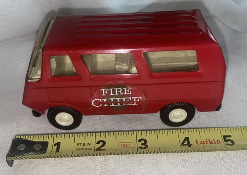 Vintage Anfang 1970er - Tiny Tonka Toys - Pressed Steel Fire Chief Econoline Van - Bild 6 von 6