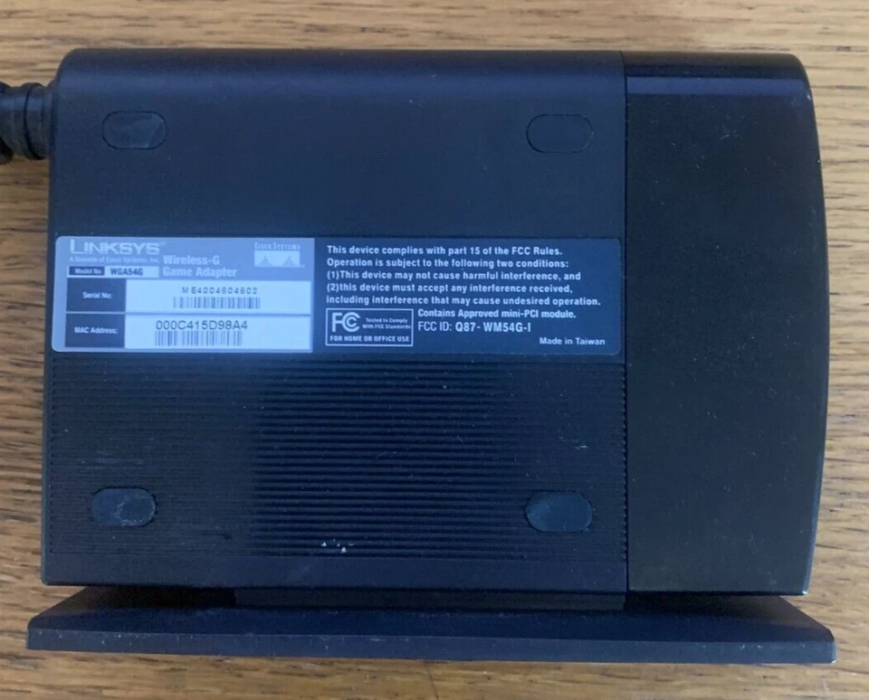 Linksys WGA54G Wireless-G Game Adapter. Adds WiFi Capability PS2 & XBOX ( VGW7 ) - Image 3 of 3