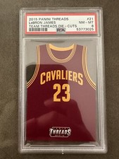2015 Panini Threads Lebron James Team Threads Die Cuts PSA 8 NM MT Cavs Lakers