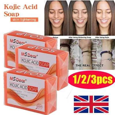 MS.DEAR Kojic Acid Soap Bars Face & Body Acne Dark Spots Whitening Skin Lightening Soap