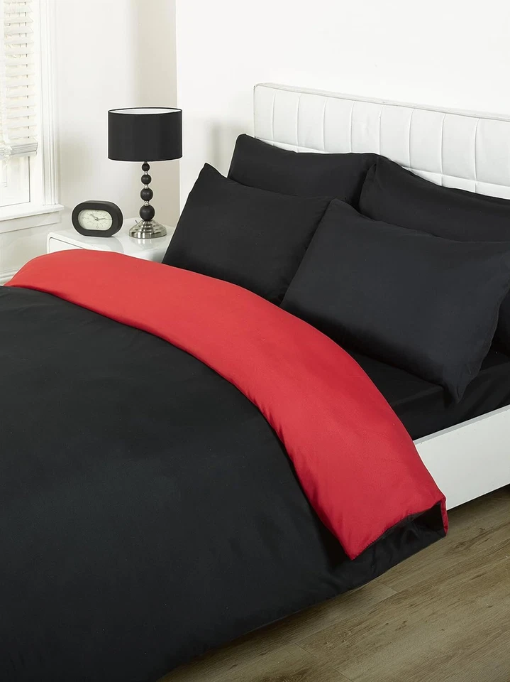 Impressions Fusion Reversible Plain Easy Care Duvet Cover Sets 4 Colours 3 Sizes