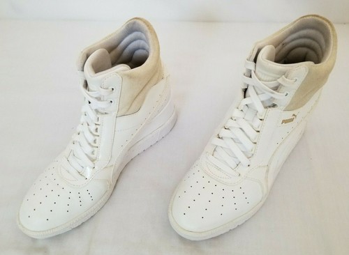 Da Donna Taglia 8.5 BIANCO PUMA in pelle con tacco contatto Sintetico  Stivaletti USATO | eBay