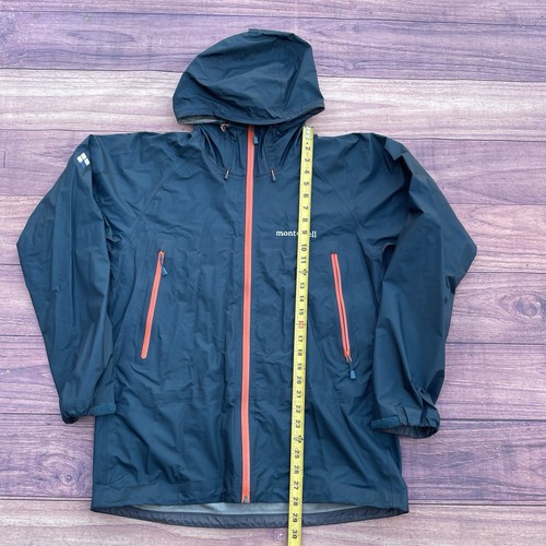 Vintage Montbell Goretex Hooded Mountain Jacket Green Orange Zip 22x29 Gorpcore - Bild 5 von 6