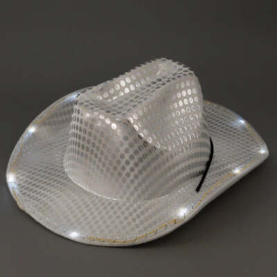 20 Pack LED Light Up Cowboy Hats – Flashing Glow for Party  display picture 2