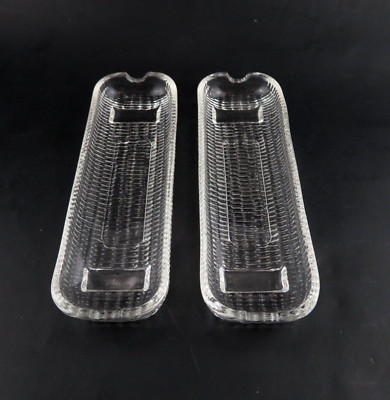 Vintage 1950 s Corn On The Cob Dishes Rayware Glass Clear Pressed Glass 8.75''L