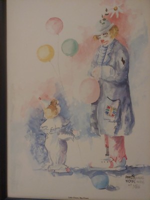 SIGNED Little Clown Big Clown Annetta Nichols Lmtd ED Numbered UnFramed FreeShip