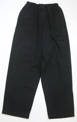 Cintas Black Solid Flat Front Men's Dress Pants 24'' X 30'' Polyester Cotton P1