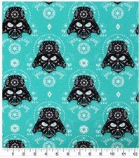 Star Wars Aqua Vader FLEECE by the yard  100 Polyester  1 Day Processing 