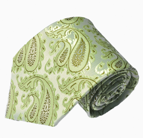 Men's Green Paisley Tie - Picture 1 of 1