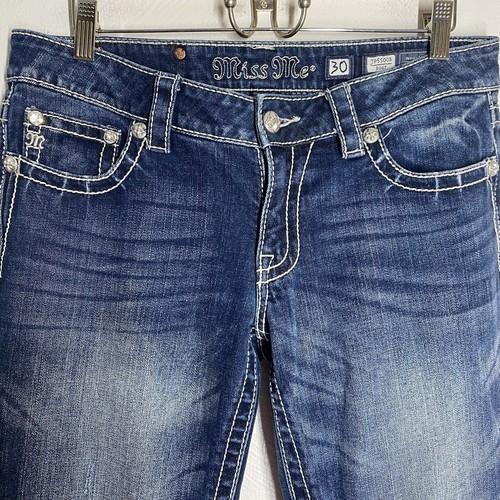 MISS ME Signature Boot Mid Rise Stretch Blue Denim Jeans Women's Size 30 - Picture 5 of 8