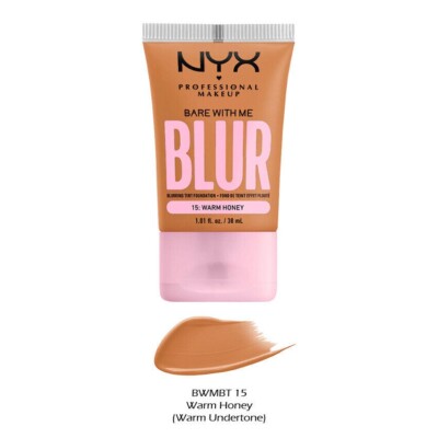 Lot Of 3 NYX Bare With Me Blurring Tint Foundation 15 Warm Honey Medium Coverage