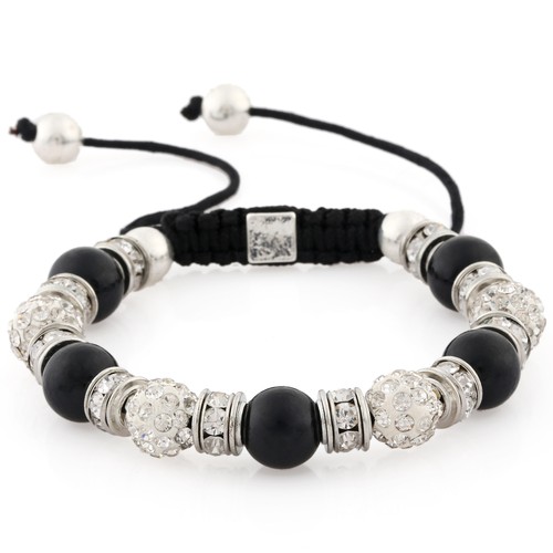 Damenarmband Damen Armband Chakra Hippie Shamballa Strass Silber Glitzer Perlen - Bild 7 von 11