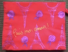 NEW LANCOME  PARIS MON AMOUR   Red Cosmetics Makeup Bag with Zipper