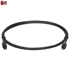 6FT TOSLINK Fiber Optic Optical Digital Audio Cable Cord SPDIF CD DVD XBOX Gold