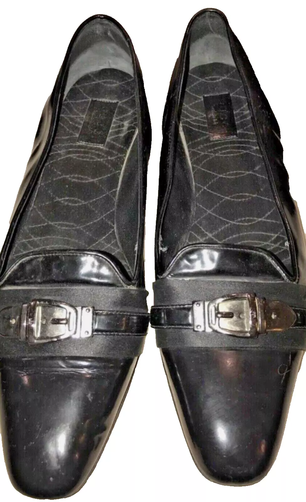 BOUCLE VINTAGE GUCCI CEINTURE CUIR VERNI MOCASSINS PLATS Taille 41