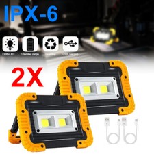 2x Usb Rechargeable Cob Led Work Light Lamp Floodlight Camping Emergency Torch 2x Usb Rechargeable Cob Led Work Light Lamp Floodlight Camping Emergency Torch