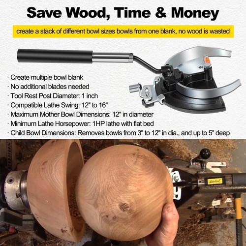 Replacement For Woodcut Bowlsaver Coring System, Coring Bowl Blanks 3" to 12" - Picture 4 of 11