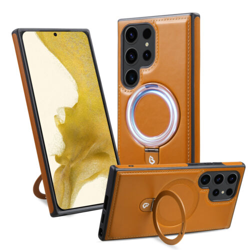 For Samsung Galaxy S25 Ultra/S25+/S25 Ring Stand Mag-Safe PU Leather Phone Case - Zdjęcie 4 z 9