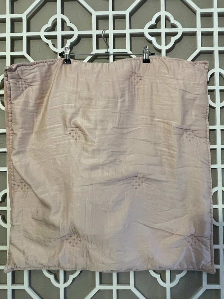 West Elm Pillow Case Set of 2 Beige Pink Textured Square 26x26 - Image 2 of 4