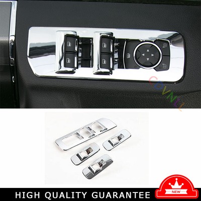 Fit For Ford F150 F-150 2015-2020 Chrome Window Lift Panel Switch Cover Trim 4PC