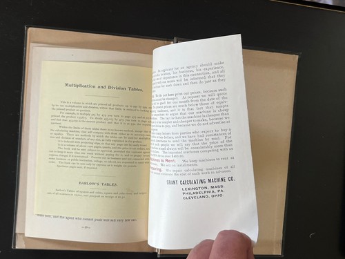 1893 RARE EARLY COMPUTER BOOK "Ciphering Hand Organ" GEORGE B. GRANT Rare GEARS - Zdjęcie 8 z 11