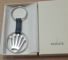 Rolex keychain novelty Silver crown logo 3D Pink Green or Blue leather NEW