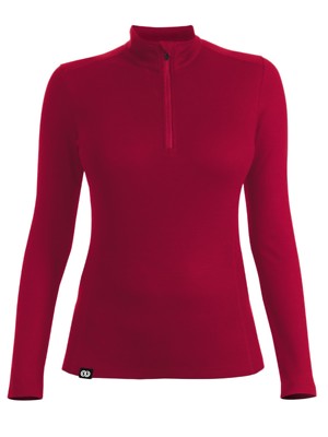 Reda Rewoolution Pollux - Women's Mesh Half Zip Longsleeve 180, Merino Wool Red
