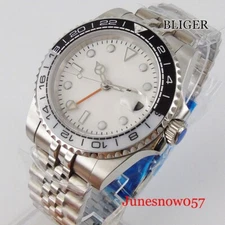 BLIGER GMT Automatic Men Wristwatch Sterile Jubilee Band Ceramic Bezel Screw