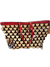 Vintage Moschino Hearts Vinyl over Canvas Tote