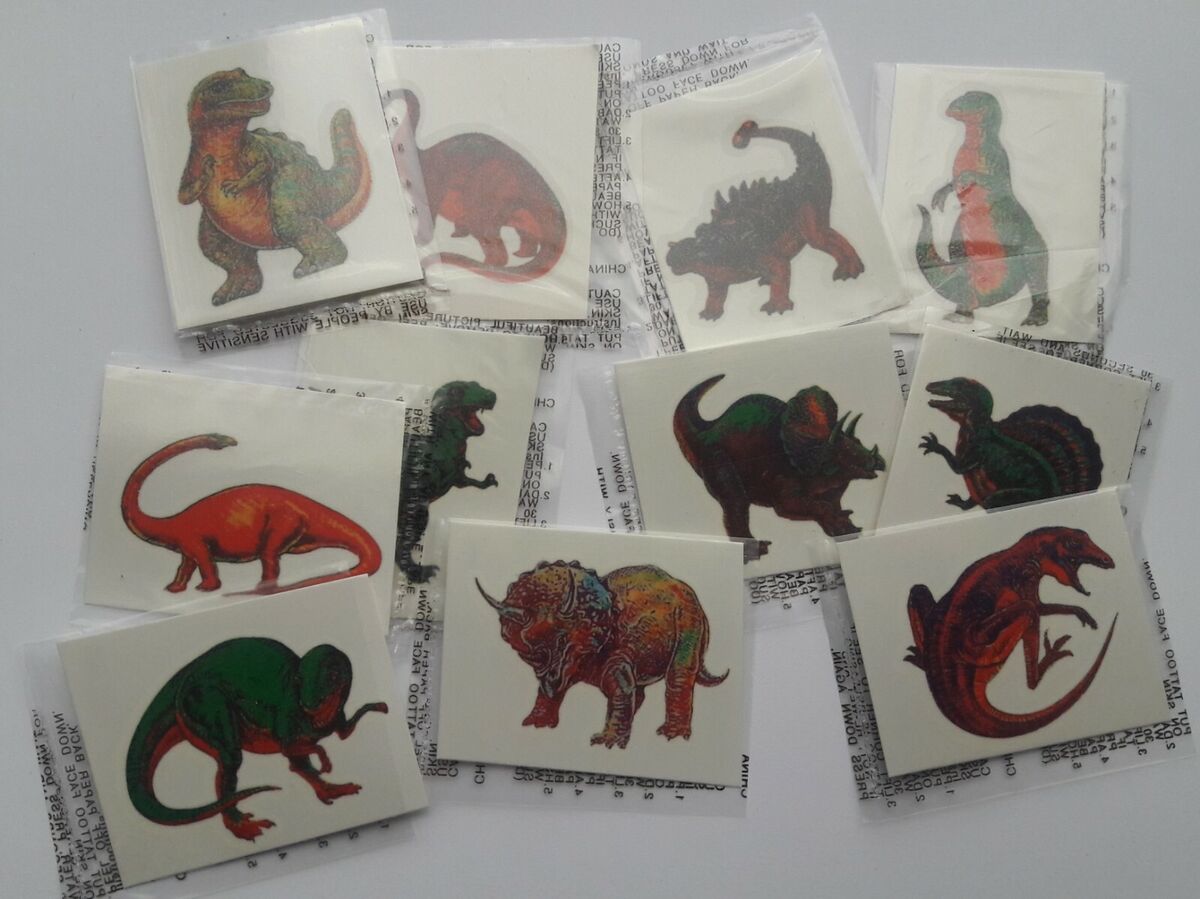 72 - Temporary Dinosaur Tattoos - Birthday Party Carnival Games