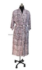 Cotton Kimono Robe Dressing Gown Block Print Bridesmaid Robe Summer Nightwear