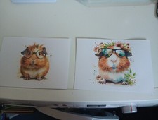 2X MAT SHEETS GUINEA PIGS FOR MAKE LAY OUT CARDS 20X14 CM (GP01)